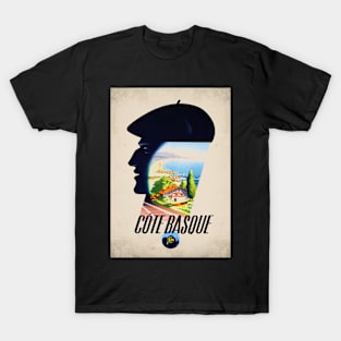 Retro poster - pub - vintage - Basque coast - T-Shirt